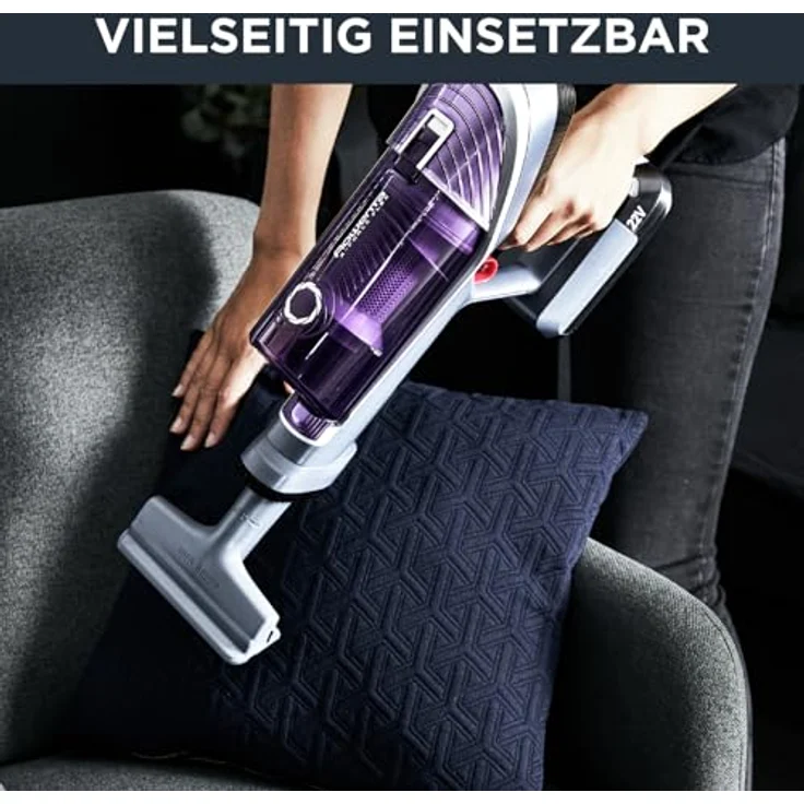 Rowenta RH9638 XForce Flex 8.60 Allergy Handstaubsauger, 35 min Akkubetrieb, mit Flex-Gelenk, grau-lila – Bild 6