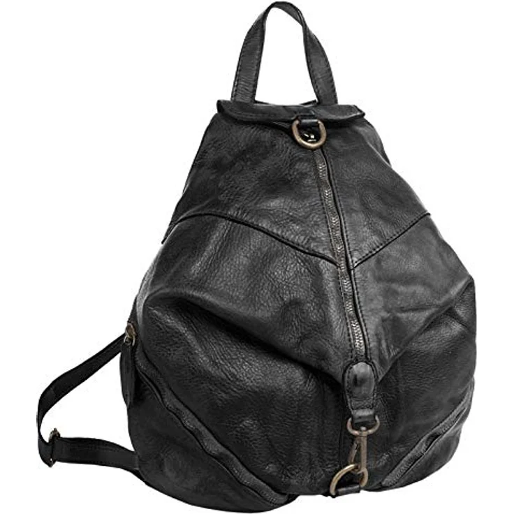 Samantha Look Cityrucksack, echt Leder, Made in Italy, Vintage Design, braun – Bild 3