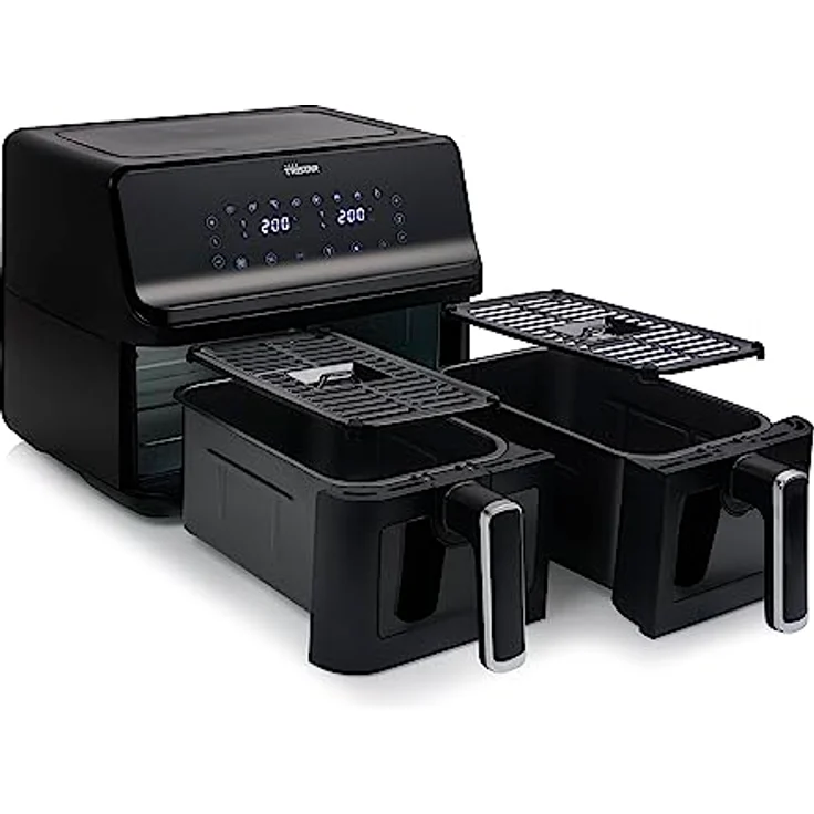 Tristar Digitaler Airfryer – 2x4 L – 2 kg Pommes Frites – 8 Programme oder manuelle Einstellung – Doppelkorb mit Sichtfenstern – FR-9040 – Bild 3