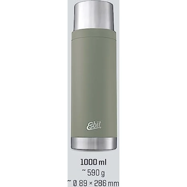 Esbit Thermoflasche Sculptor, isolierte Edelstahlflasche für warme und kalte Getränke, 1000 ml, Stone Grey – Bild 5