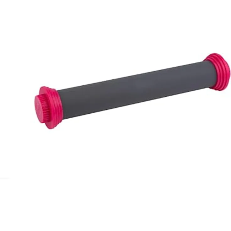 Sallys Profi Ausrollstab- 30 cm, Antihaftbeschichtetes Nudelholz aus Silikon, Teigroller mit abnehmbaren Ringen in 3 Größen, Rolling pin für Fondant oder Pizza