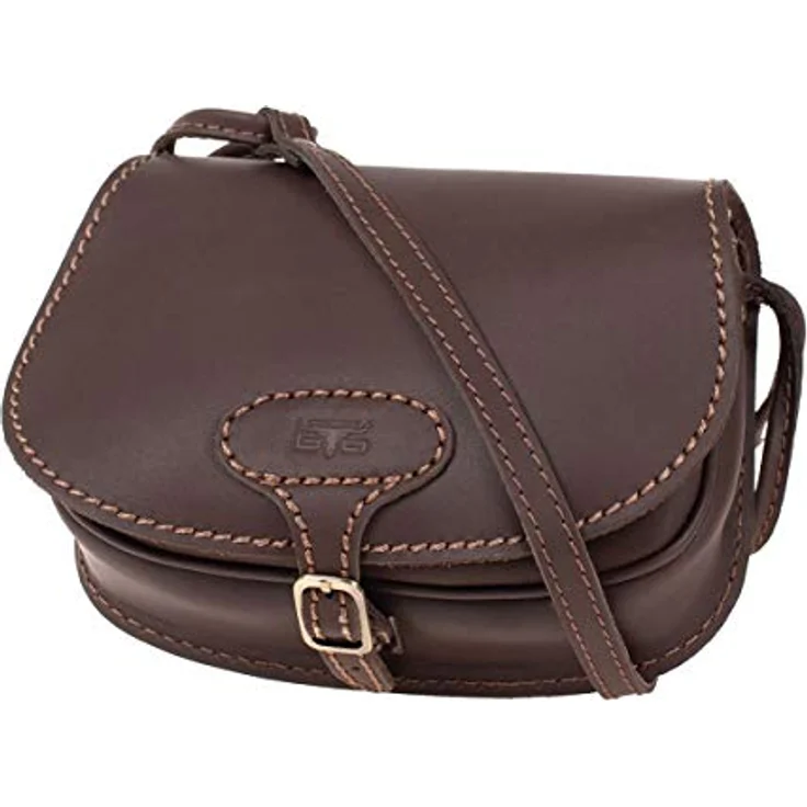 Mika Bonny Umhängetasche, 100% Leder, dunkelbraun, 23 cm x 8 cm x 18 cm – Bild 1