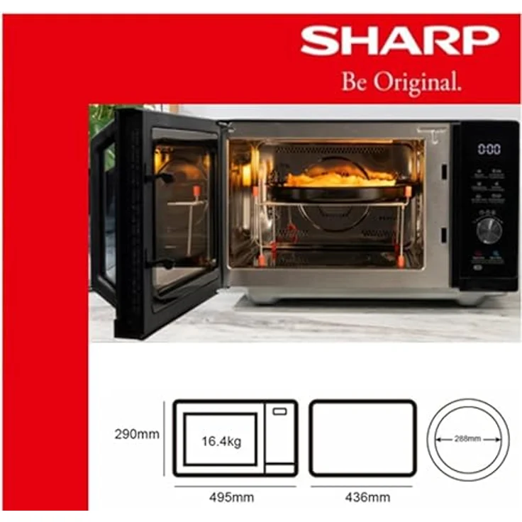 Sharp RCA271TB Mikrowelle, 3in1 mit AirFry-Funktion, 27L Garraumvolumen, TouchControl-Bedienung, schwarz – Bild 5