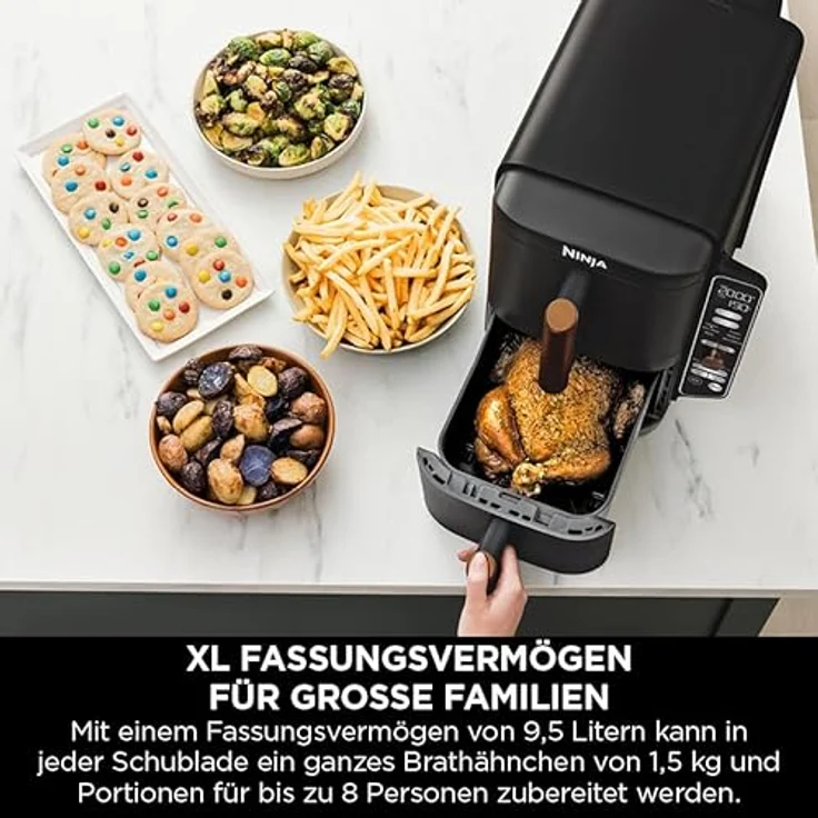 NINJA Heißluftfritteuse Double Stack XL Schwarz/Kupfer SL400EUCP, 2470,00 W – Bild 5