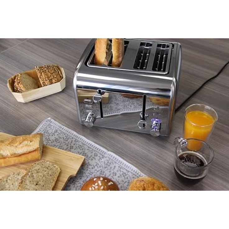 LITTLE BALANCE 8698 Toaster, 4 XXL-Schlitze, 2-in-1 mit Grill- und Aufwärmfunktion, Edelstahldesign – Bild 5