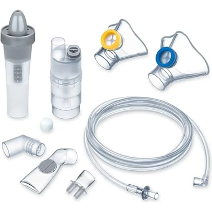 Beurer IH 28 Pro Yearpack, umfangreiches Nachkaufset mit hochwertigen Silikonsmasken & Nasendusche, Zubehör für den IH 28 Pro Inhalator, desinfektionsfähig, Vernebler, 10 Filter, Druckluftschlauch – Bild 1