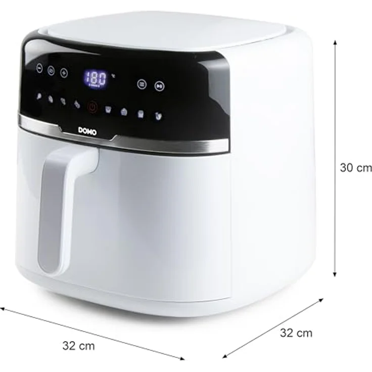 DOMO DO1148FR Deli-fryer/Heißluftfritteuse - 8 L - 1800 W - Weiß, Heißluft-Fritteuse mit Touch-Bedienung und 8 automatischen Programmen – Bild 3