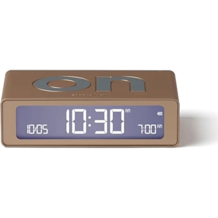 LEXON Flip Mini Reisewecker, digitaler LED-Wecker mit On/Off-Funktion, einstellbarer Helligkeit, wiederaufladbar, berührungsempfindlich - Gold – Bild 1