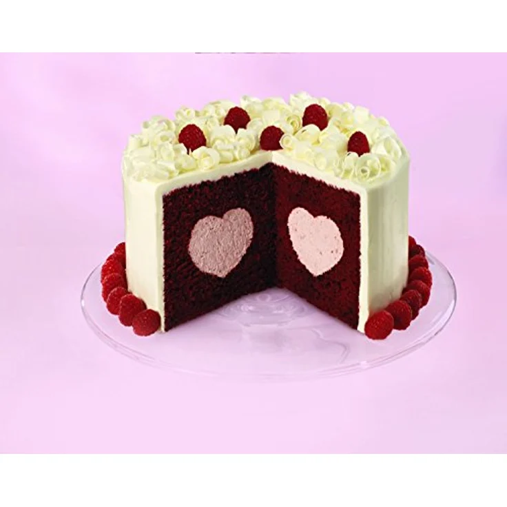 Wilton Heart Tasty-Fill Cake Pan Set Backform, Stahl, Silber, 2-Einheiten – Bild 3