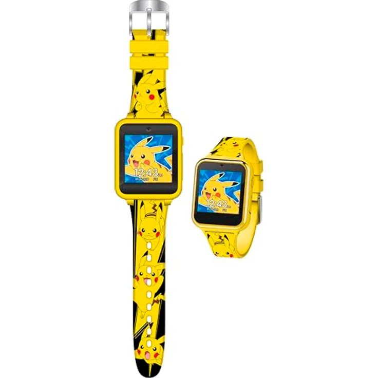Kids Licensing KIDS EUROSWAN Interaktive Uhr für Kinder, Pokémon, Gelb, mit Kamera, Spielen und Lernfunktionen – Bild 1