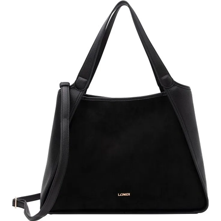L.Credi Pheline Shopper Tasche, 40 cm, schwarz, 100% Polyurethan