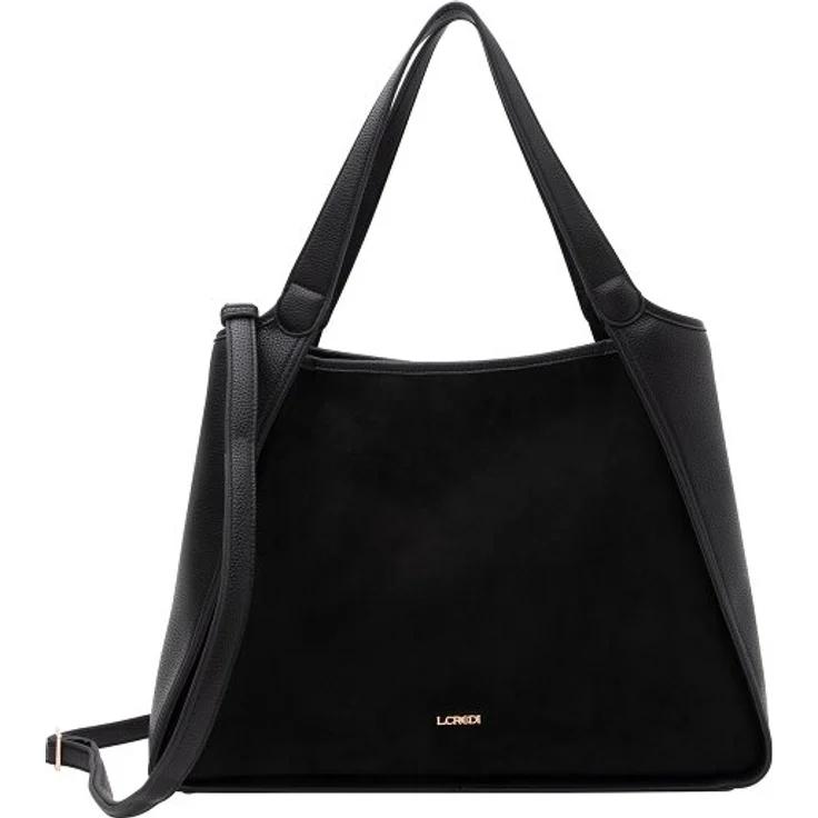 L.Credi Pheline Shopper Tasche, 40 cm, schwarz, 100% Polyurethan