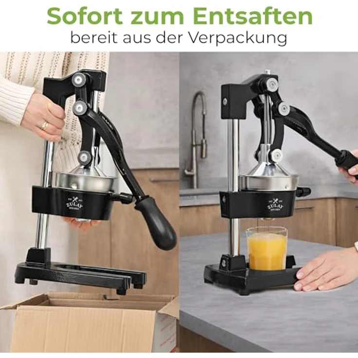 Zulay Zitruspresse - Zitronenpresse aus Metall, hochwertig, robust, manuell Large schwarz – Bild 5