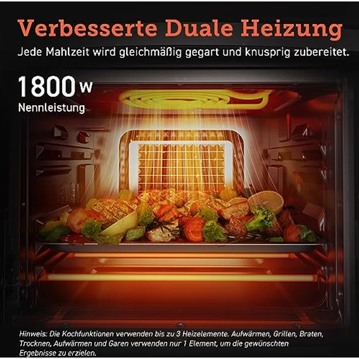 COSORI Heißluftfritteuse 12L, 11 Mutifunktionen, Airfryer XXL, Sichtfenster, Duale Heizung, Heissluftfriteuse ohne Öl, Dörrautomat Funktion, Minibackofen, 50+Rezepte, 7 Zubehör, 220℃ – Bild 5