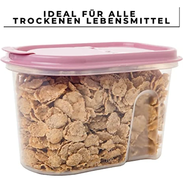 Centi 4er Set Vorratsdosen, transparent mit Klappdeckel, stapelbar, für Mikrowelle und Spülmaschine geeignet – Bild 5