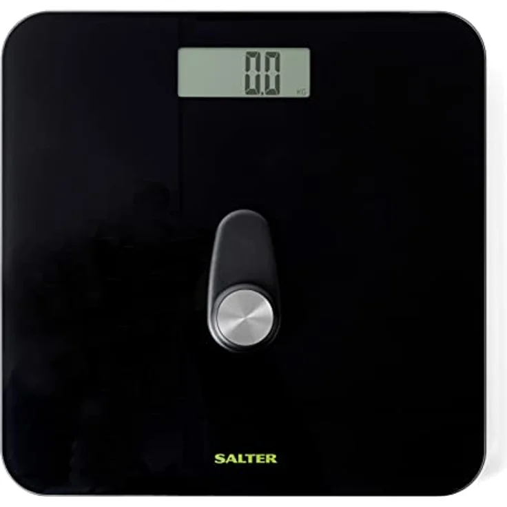 Salter 9224 BK3R Eco Körperwaage - glas badezimmerwaage, digitale personenwaagen, einfaches LCD Display, Step-On-Technik, keine Batterien erforderlich, kompakte elektronische waage, 15 Jahre Garantie – Bild 1