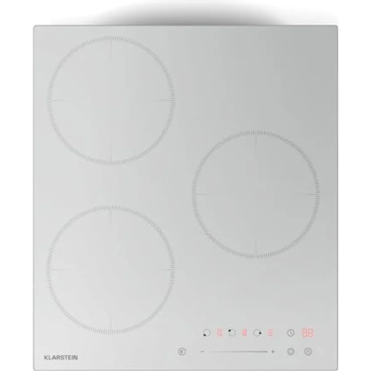 Klarstein Delicatessa Induktionskochfeld - 3-Zonen Einbau-Induktionskochplatte, 6600W mit Boostern, Slider Touch Control, Timer & Kindersicherung, Weiß, Kompaktes 45cm Design – Bild 1
