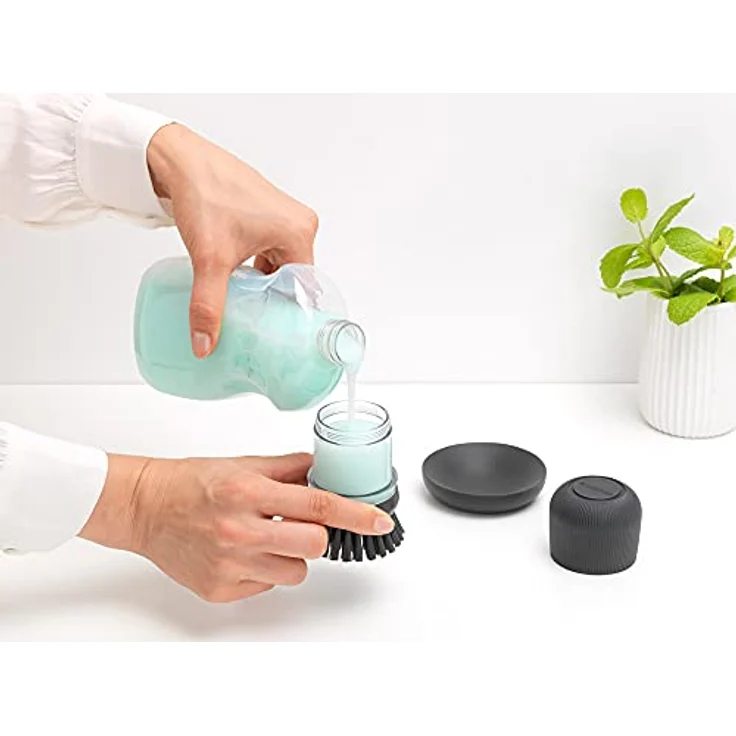 Brabantia Spülbürste mit Spülmittelspender grau – Bild 8