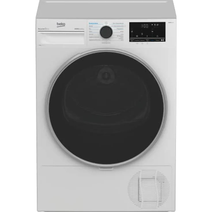 Beko B5T4824IF Wäschetrockner 8 kg, Frontlader Wärmepumpentrockner, Allergikergeeignet, 15 Programme, Dampffunktion, Knitterschutz, Sensortrocknung, Silent-Programm, Aquawave Schontrommel, Weiß – Bild 1
