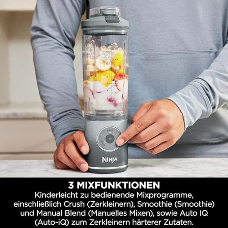NINJA Blast Max kabelloser Mixer - Silber BC251EUSL, Standmixer mit PowerBlast-Technologie und Auto-iQ-Programmen – Bild 5