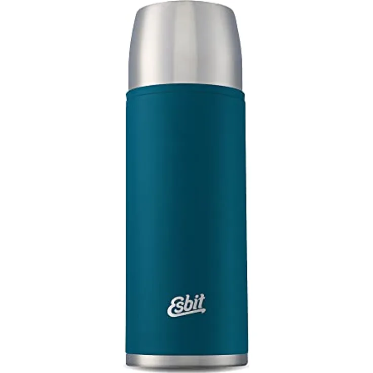Esbit Edelstahl Isolierflasche Classic 1000 ml in Blau - für warme und kalte Getränke - Edelstahl Thermoflasche mit 2 Bechern