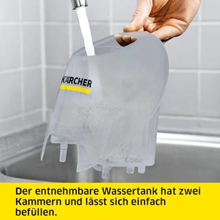 Kärcher Dampfreiniger SC 4 EasyFix, Dampfdruck: 3,5 bar, Aufheizzeit: 4 min., Leistung: 2.000 W, Flächenleistung: 100 m², 2-Tank-System: 0,5 l + 0,8 l, mit Bodenreinigungsset EasyFix, Düsen und Bezüge – Bild 3