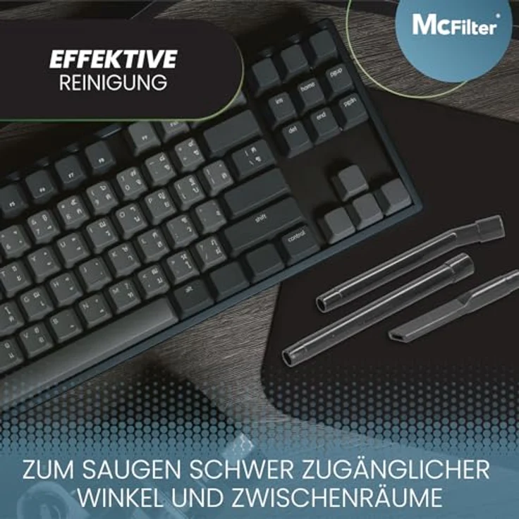 McFilter Universal Staubsaugerdüsen-Set 8-teilig, Ø 32/35 mm, mit Fugendüse, Staub- und Möbelpinsel, Schlauchverlängerung für gründliche Detailreinigung von Hobby, Computer, Auto und Modellbau – Bild 5