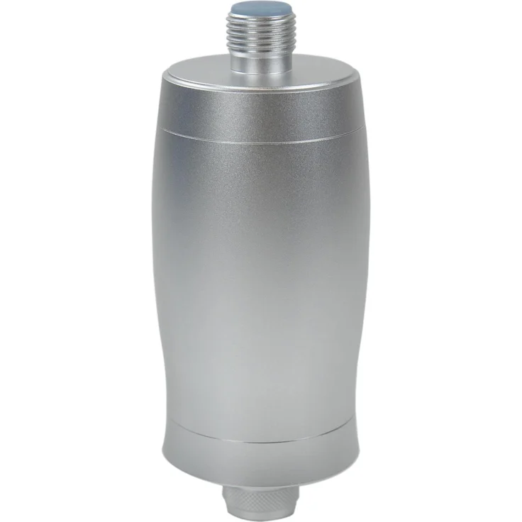 Lykke Duschfilter Silber, Wasserfilter mit hochwertigem Filtersystem zur Chlor- und Verunreinigungsentfernung, kompakte Abmessungen 6,8 cm x 6,8 cm x 17,5 cm