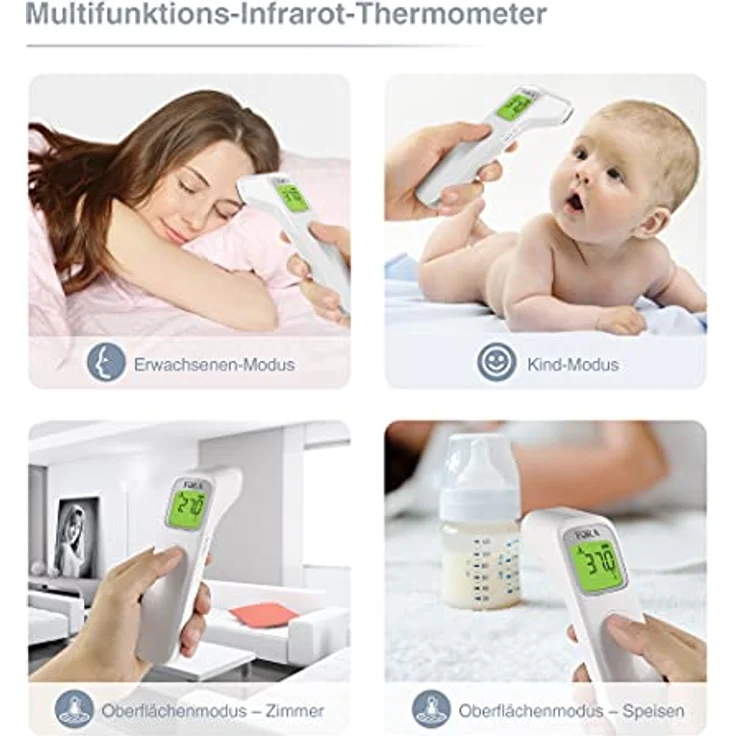 FORA IR42, Infrarot-Stirnthermometer, fieberthermometer, kontaktlos, Multifunktional, Geeignet für Babys und Erwachsene, Sofortige und exakte Messung. – Bild 4
