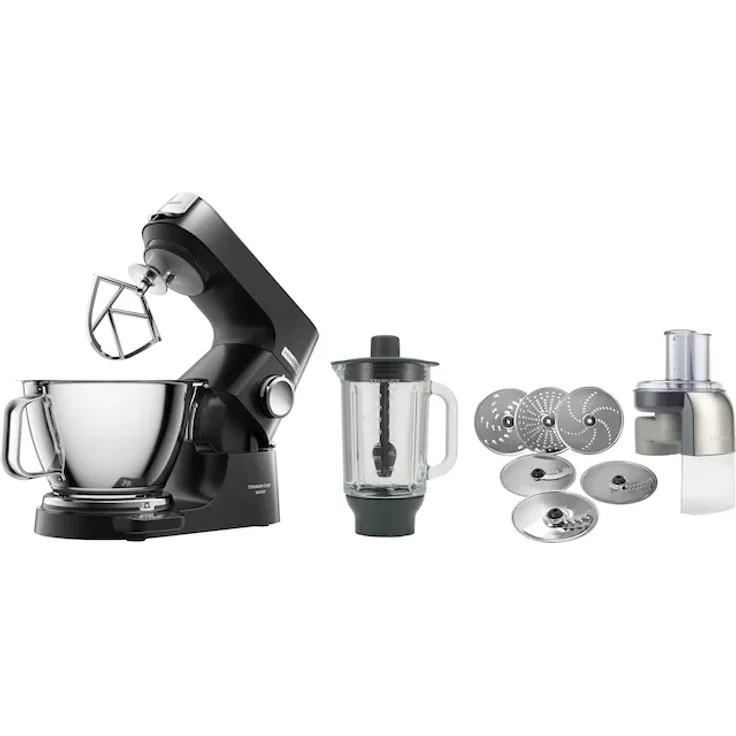 Kenwood KVC85.004BK Titanium Chef Baker Küchenmaschine, 1200W, 3,5L,5L Schüssel, schwarz, Serie: Titanium Chef Baker
 - Preisvergleich – Bild 1