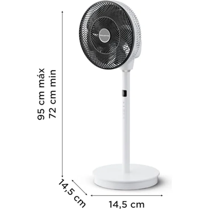 Rowenta Turbo Swift Silence QV5040F0, Kompakter Standventilator mit 20 Geschwindigkeiten, extrem leise, 90° vertikale und 120° horizontale Oszillation – Bild 5