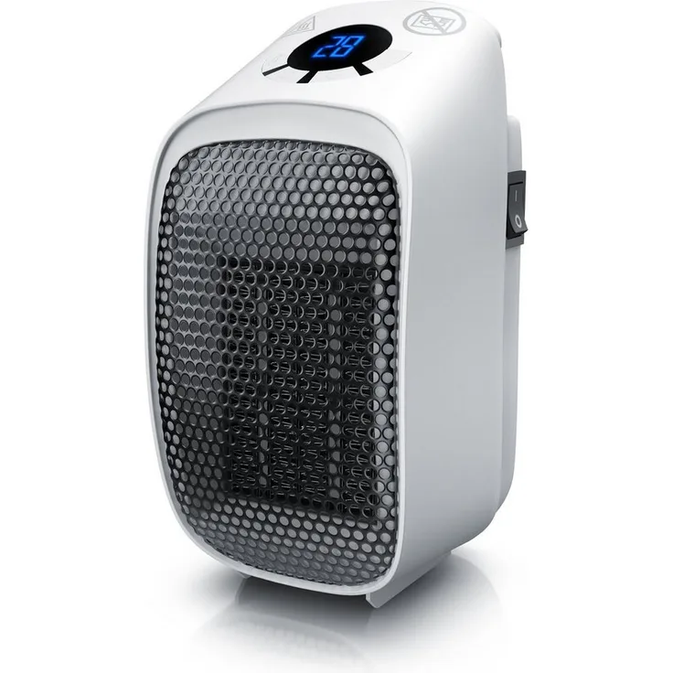 Brandson Keramikheizlüfter, 400 W, Steckdosen Mini Heizlüfter, Mini Keramikheizgerät, Temperaturregelung, weiß
