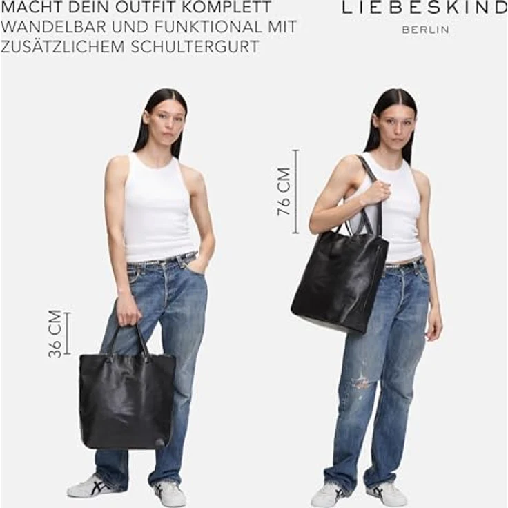 Liebeskind Hera II Shopper Tasche L, 100% Leder, beige, 38 cm x 15 cm x 42 cm – Bild 2