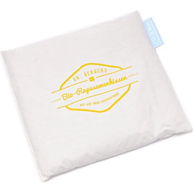 𝗗𝗿. 𝗕𝗲𝗿𝗴𝗲𝗿 Bio-Rapssamenkissen [Wärme- und Kältetherapie] 100% natürlich | lindert Schmerzen und Verspannungen | Nacken Schulter Rücken | Kissenbezug aus Bio Baumwolle - 25 x 25 cm