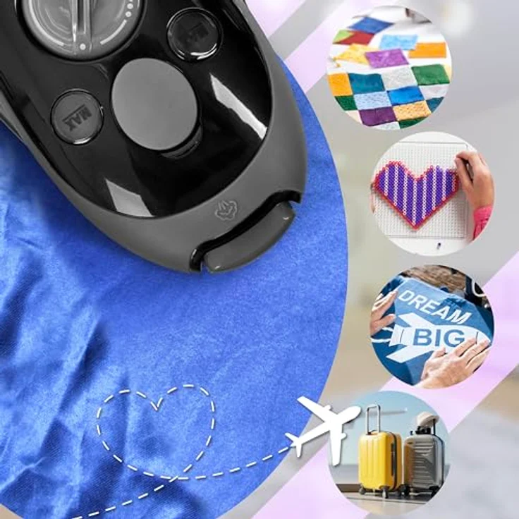 Duronic Si2 Bk, Mini-Reise-Dampfbügeleisen mit Keramikfläche, 375 W, 40 ml Wassertank, ergonomischer Griff, variable Dampffunktion – Bild 6