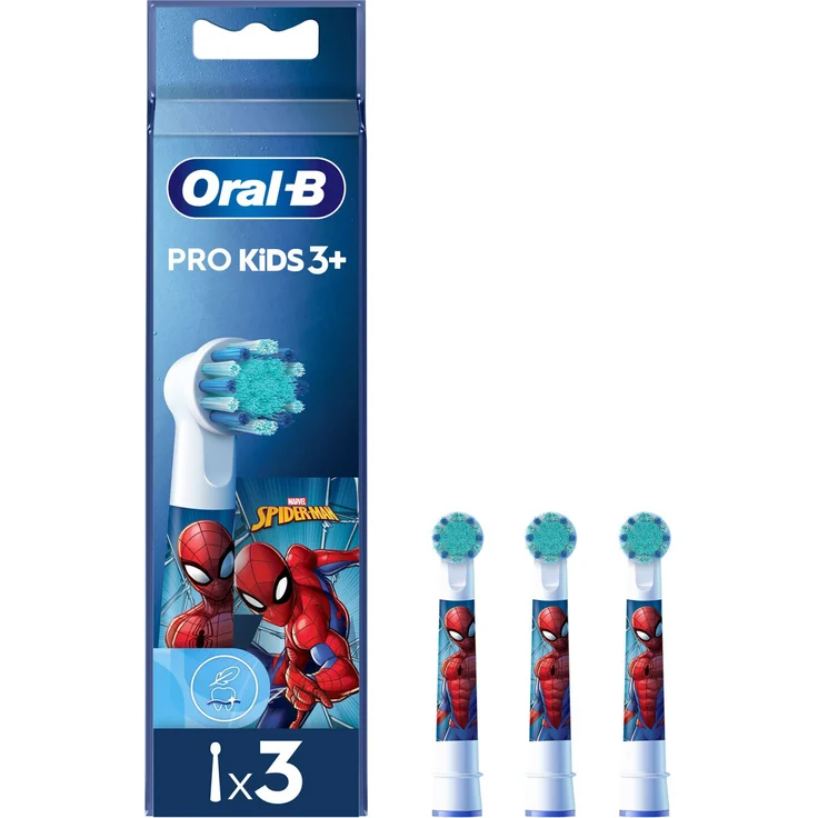 Braun Oral-B Pro Kids, Elektrische Zahnbürste für sanfte Reinigung, 3 Stück, Mehrfarbig