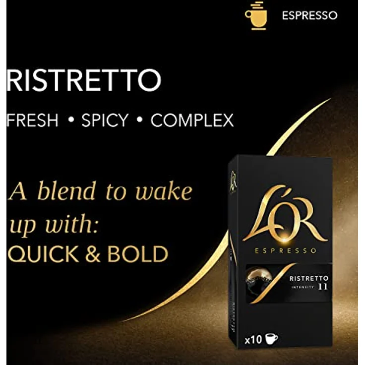 Douwe Egberts LOR Espresso Ristretto , Kaffeekapseln, Nespresso Kompatibel, gemahlener Röstkaffee, 10 Kaffee Kapseln – Bild 3