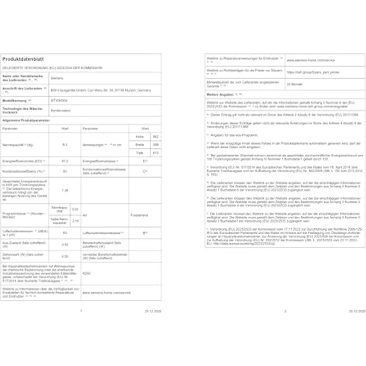 Siemens WT43H004 Wäschetrockner, A++ Wärmepumpentechnologie mit autoDry und easyClean-Filter, klarweiß – Bild 20