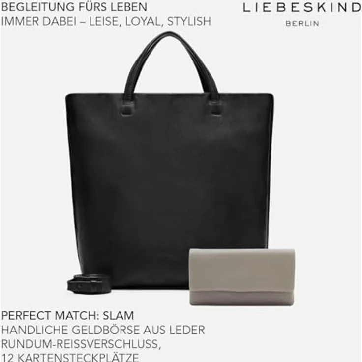 Liebeskind Hera II Shopper Tasche L, 100% Leder, beige, 38 cm x 15 cm x 42 cm – Bild 5