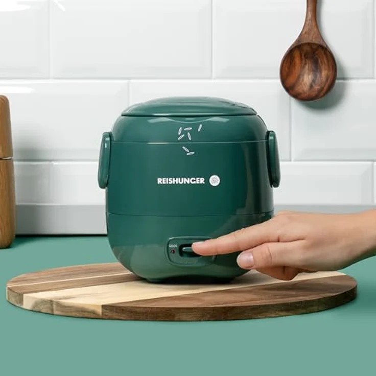 Reishunger Mini Reiskocher, waldgrün | 0,3 L für 1-2 Portionen | hochwertige Keramikbeschichtung - Premium Topf, kompakte Größe für kleine Haushalte und unterwegs – Bild 4