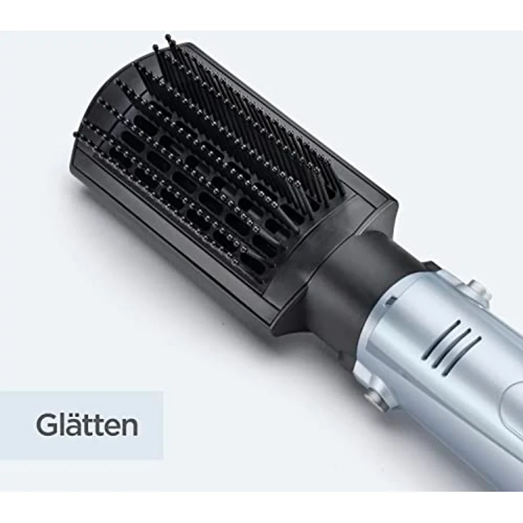 BaByliss AS774E Hydro Fusion Smooth & Shape Warmluftbürste mit 4 Aufsätzen zum Föhnen, Glätten, Volumen und Bürsten, Duale Ionen-Technologie mit Anti-Frizz Effekt, Air Styler, eisblau – Bild 6