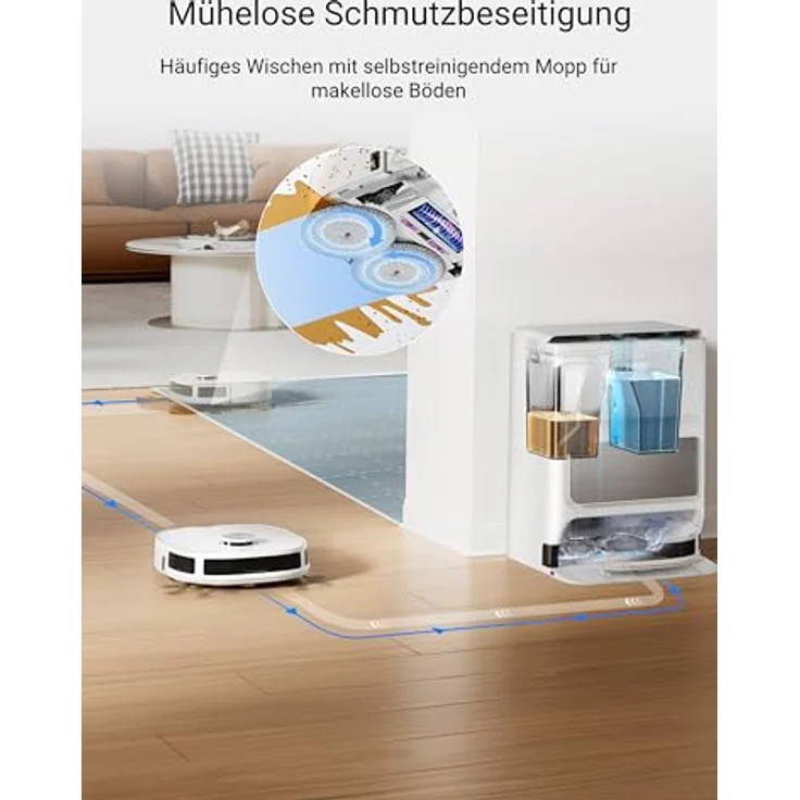 Eureka J12 ULTRA, Robotstaubsauger mit 3D-Objekterkennung, 5.200 mAh Akku, Weiss, mit Nasswischfunktion – Bild 3