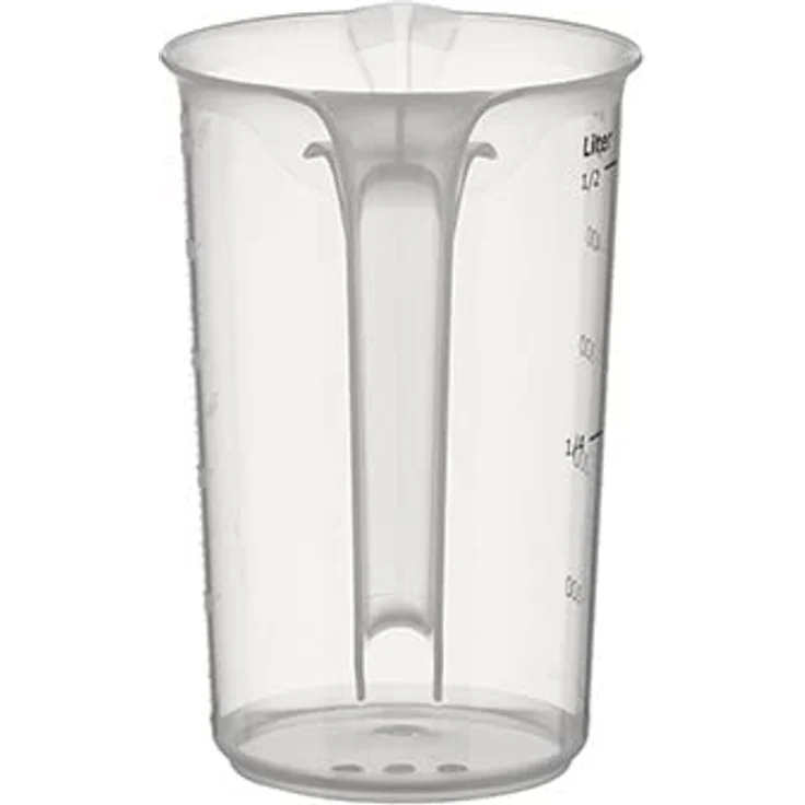 APS 30046 Messbecher Ø 9,5cm, H: 14cm, 0,5 Liter, Polypropylen mit geschlossenem Griff, geprägte Maßskalierung außen Liter- Milliliter-Einteilung – Bild 4