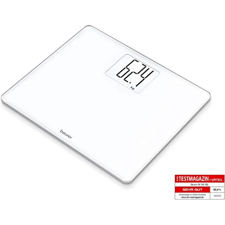 Beurer GS 340 XXL digitale Glaswaage, im großzügigen Querformat mit extra großen Ziffern, beleuchtetem Display, Tara, Zuwiegefunktion und 200 kg Belastbarkeit – Bild 2