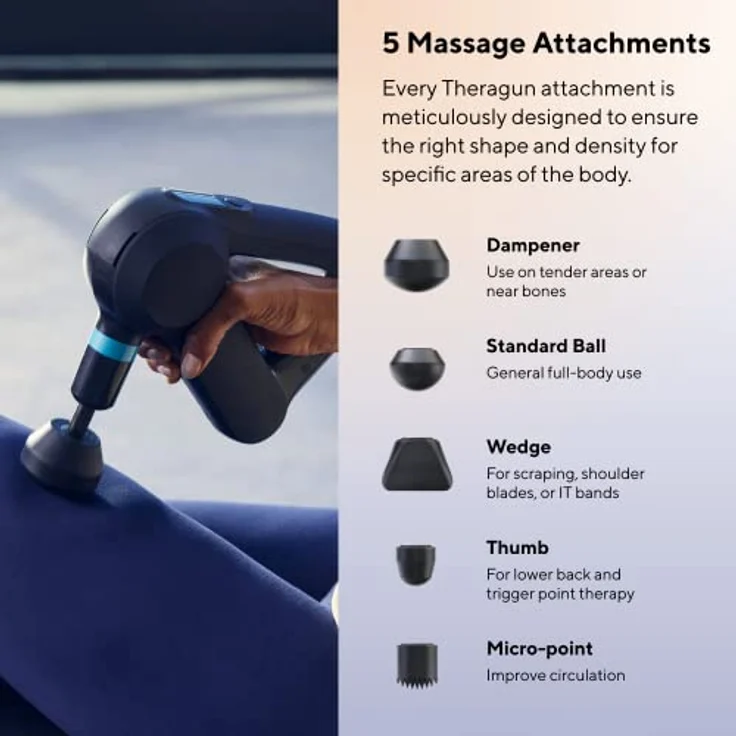 Theragun Elite – Tragbare elektrische Massagepistole – Perkussivtherapie-Massagegerät für SportlerInnen – Leistungsstarke Tiefengewebsmassage mit QuietForce Technology™ – 5. Generation – Schwarz – Bild 4