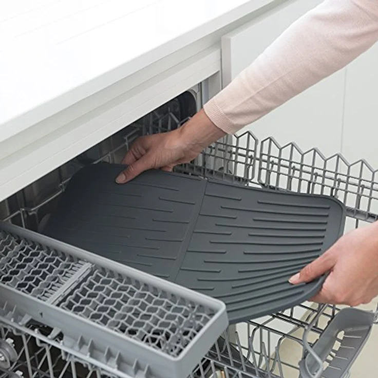 Brabantia Silikon Abtropfmatte, Stahl, dunkelgrau, 43,8 x 32,5 x 0,9 cm – Bild 3