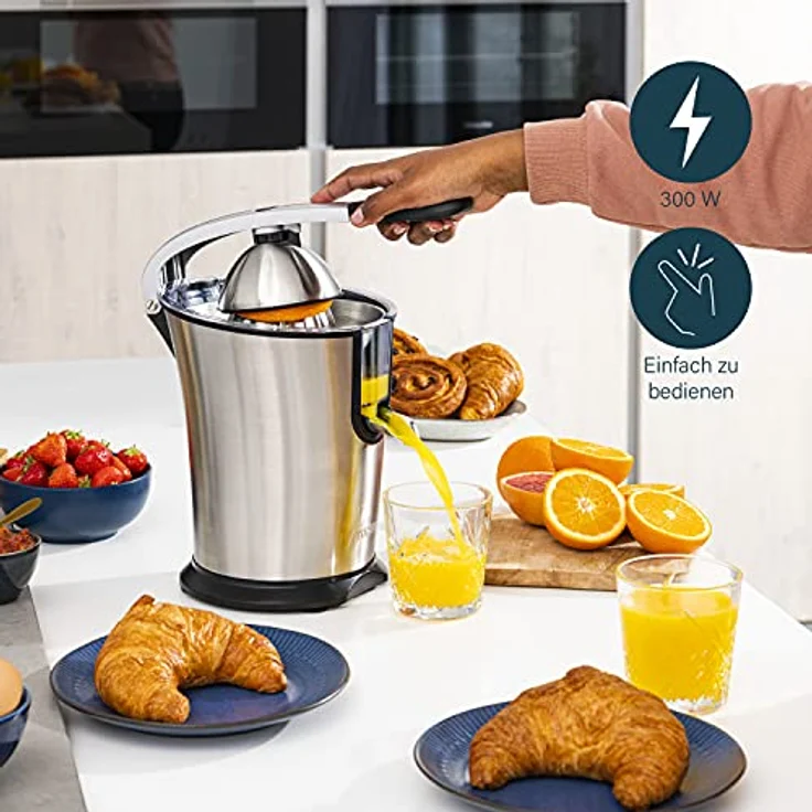 Princess Master Juicer Pro, Edelstahl Presskegel, 300 W Motor, Rostfreier Edelstahl, 201860 – Bild 5