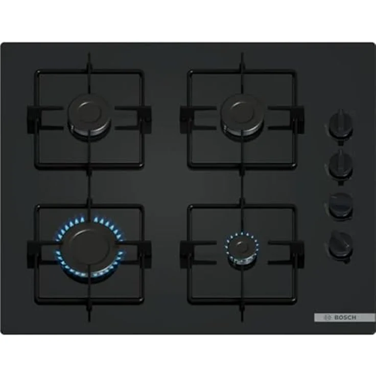 Bosch POP6B6K30, Gaskochfeld 4-flammig 60 cm, schwarz, mit elektrischer Einhandzündung und Thermoelement – Bild 1