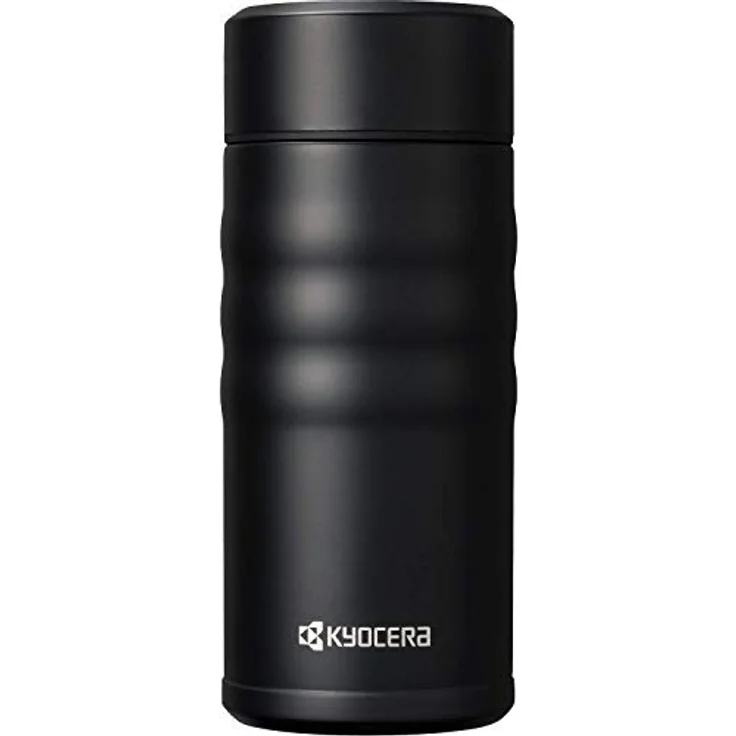 Kyocera TWIST TOP - isolierte Trinkflasche mit keramischer Innenbeschichtung | schadstoff-frei | auslaufsicher | leicht | stylisch | schwarz, 350 ml – Bild 2