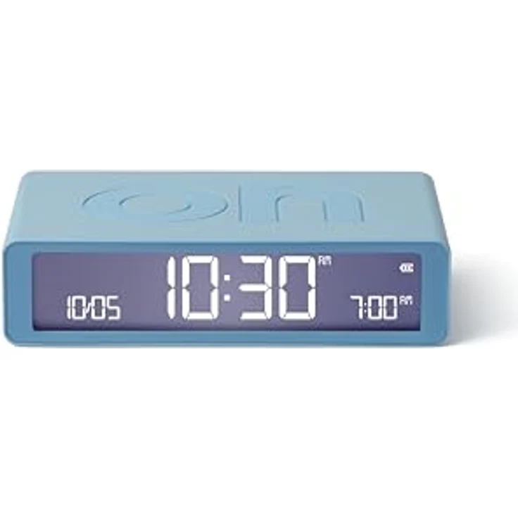 Lexon Flip Classic, Digitaler Wecker mit umkehrbaren EIN/Aus-Seiten, wiederaufladbarer Nachttischuhr, LCD-Display und Berührungssensor – Hellblau – Bild 1